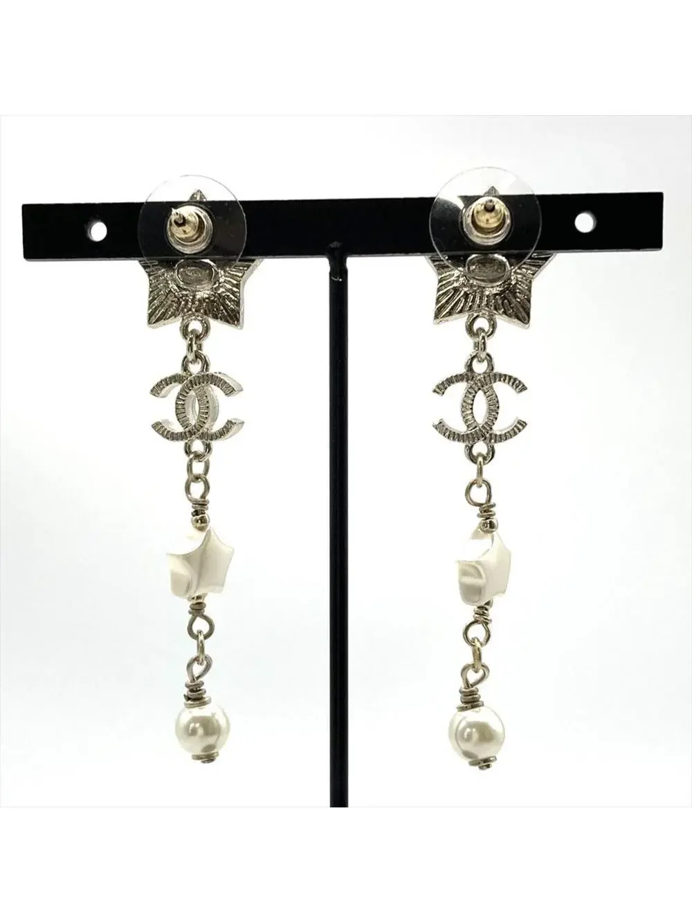 Chanel Cc Logo Star Earrings Sterling #343237C84B